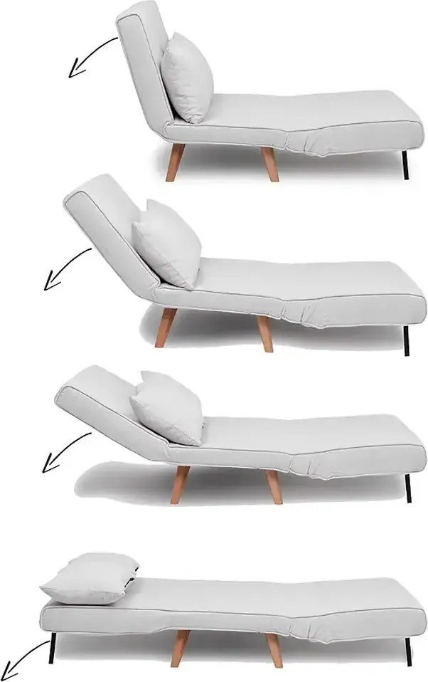 Canapea extensibilă 2 locuri modernă 120x85x80 cm – stofă, bej-gri – Sidney