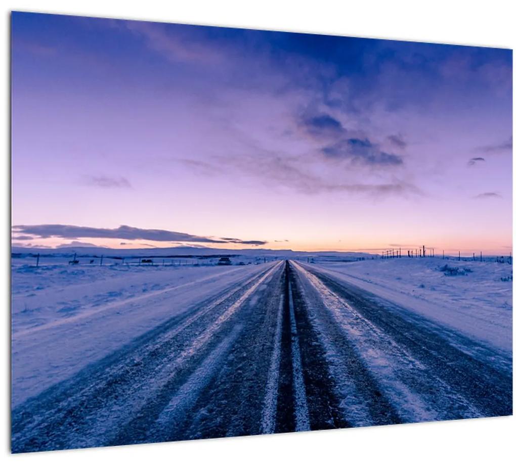 Tablou - autostrada iarna (70x50 cm), în 40 de alte dimensiuni noi