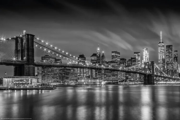 Poster BROOKLYN BRIDGE Nightly Impressions | Monochrome