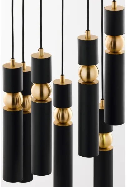 Lustră pe cablu Jupiter 2015 ALAS 7xGU10/10W/230V negru/auriu