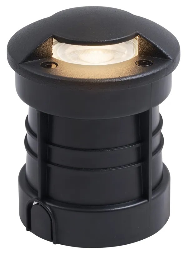 Set de 6 spoturi moderne de sol negre GU10 50mm Efect de lumină dublă IP65 - Cellar
