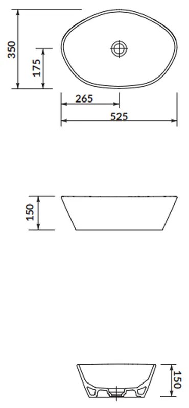 Lavoar pe blat alb 50 cm, oval, Cersanit City