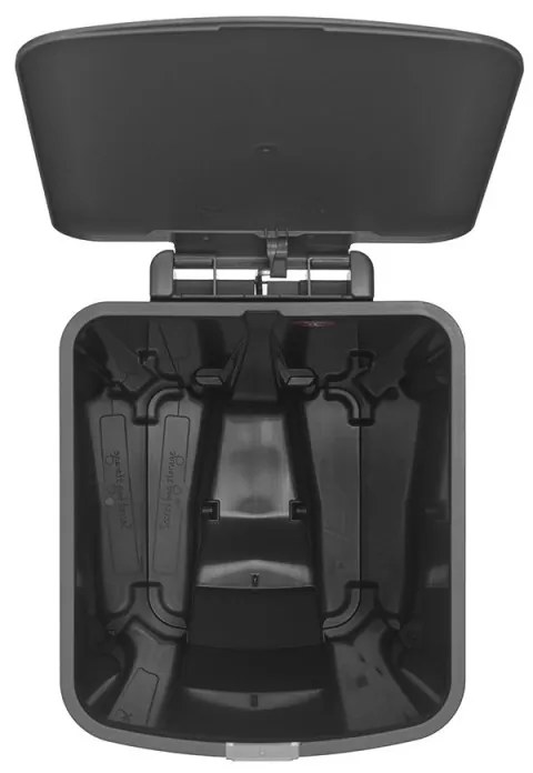 Cos cu pedala Brabantia StepUp 1005557, 40 L, Materiale ecologice, Deschidere mare, Gri închis