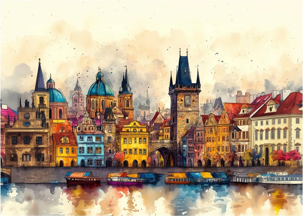 Tablou - Toamna în orașul pictat (70x50 cm)