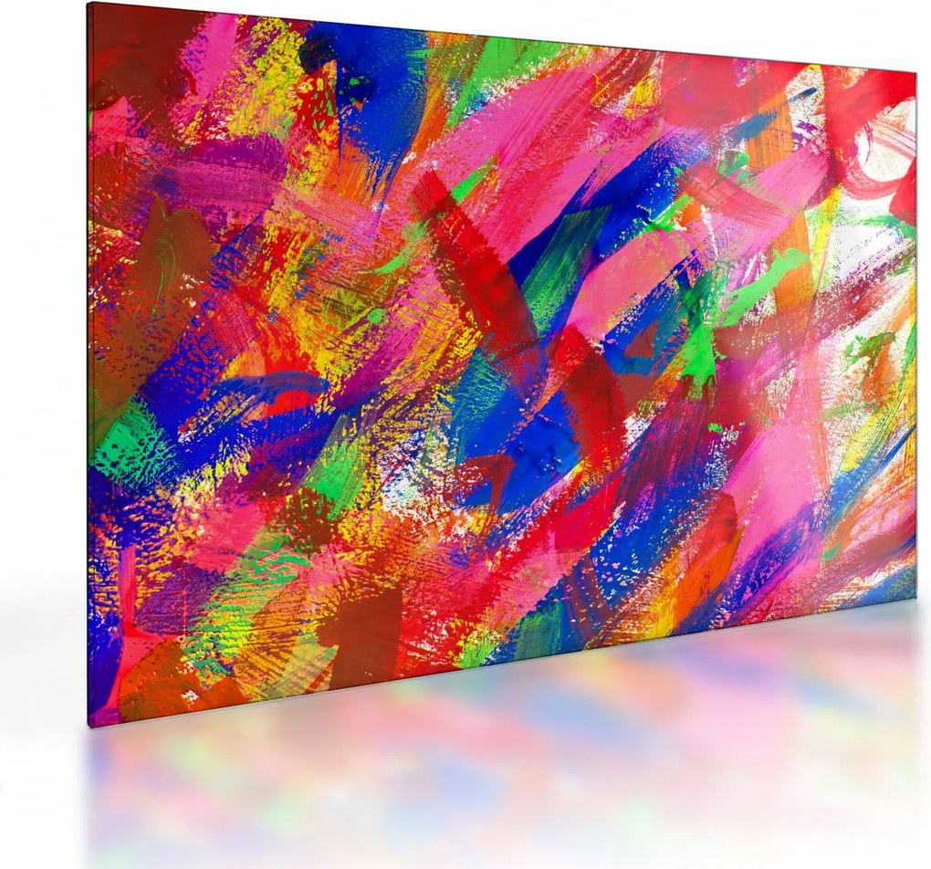 Tablou pe sticlă - Abstract colorat (70x50 cm)