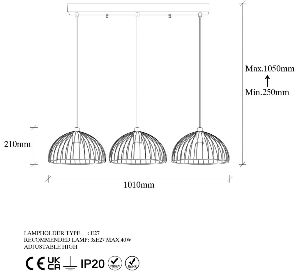 Lustra Telkure Auriu 101x31x105 cm