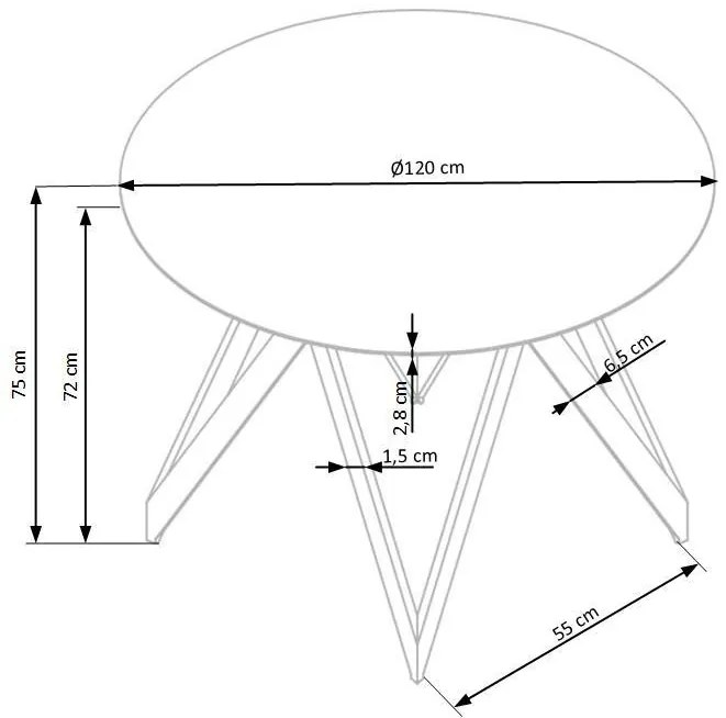 Set masa rotunda Mozambik ø120 cm + 4 scaune K366 verde inchis