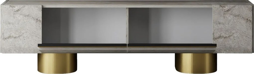 Comoda TV, Hanah Home, Bohem, 180x50x30 cm, Travertin / Auriu