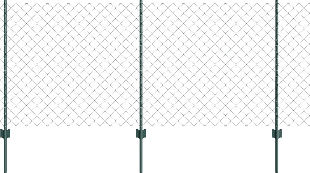 vidaXL Gard cu Stâlp Verde 1 x 10 m Oțel și PVC