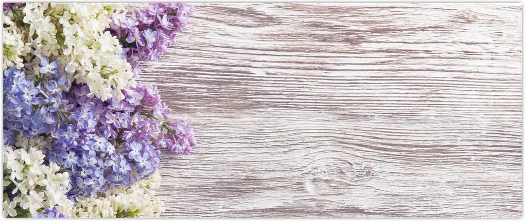 Tablou - Liliac pe lemn (120x50 cm)