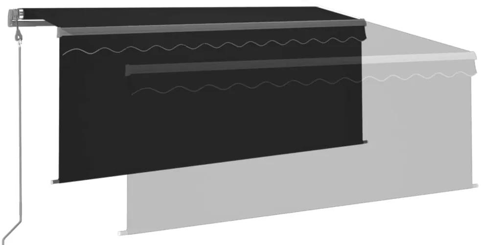 Copertina retractabila automat cu stor, antracit, 3,5x2,5 m Antracit, 3.5 x 2.5 m
