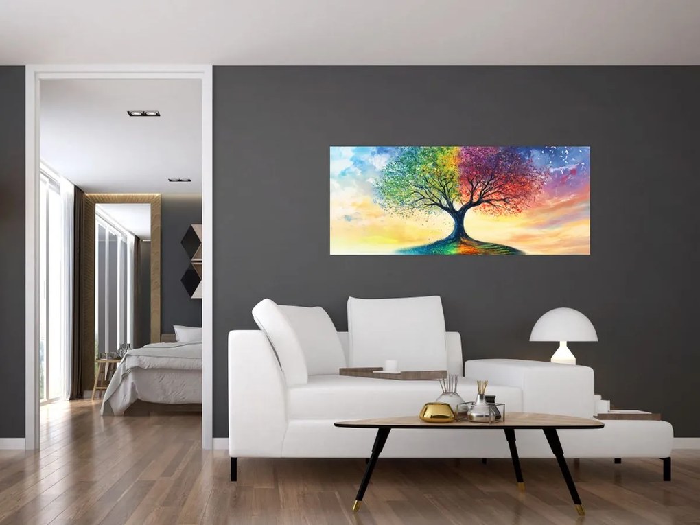 Tablou – Arbore pictat al anotimpurilor (120x50 cm)