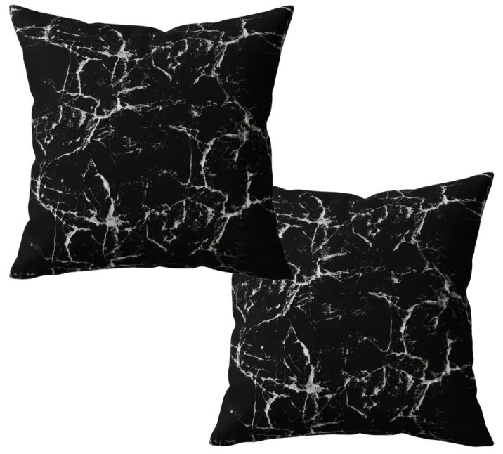 Set de 2 huse decorative pentru perna din microfibra TEMPESTA 45x45 cm, negru