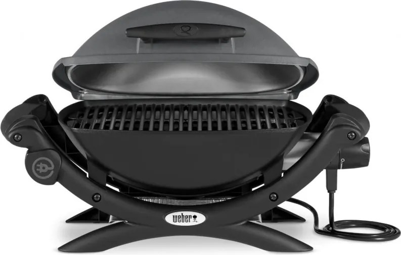 Gratar electric Weber Q1400 WB 52020079, 2200 W, 43x32 cm, Carcasa aluminiu turnat, Tava grasimi, Gri