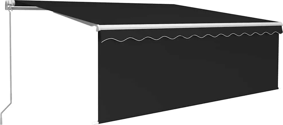vidaXL Copertină retractabilă manual cu stor&LED, antracit, 4,5x3 m