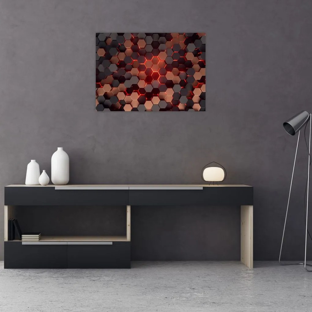 Tablou pe sticlă - Abstracția futuristă (70x50 cm)