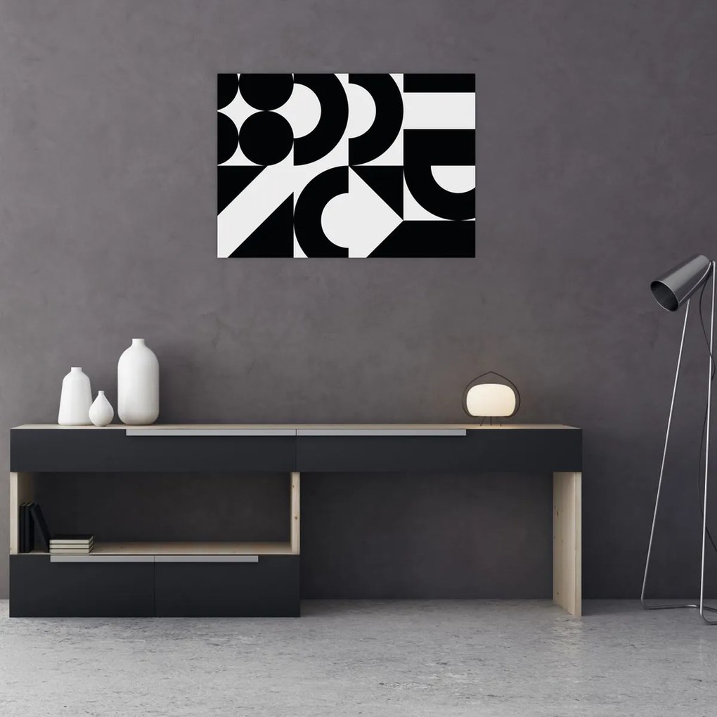 Tablou pe sticlă - Abstracție geometrică N⁰2 (70x50 cm)