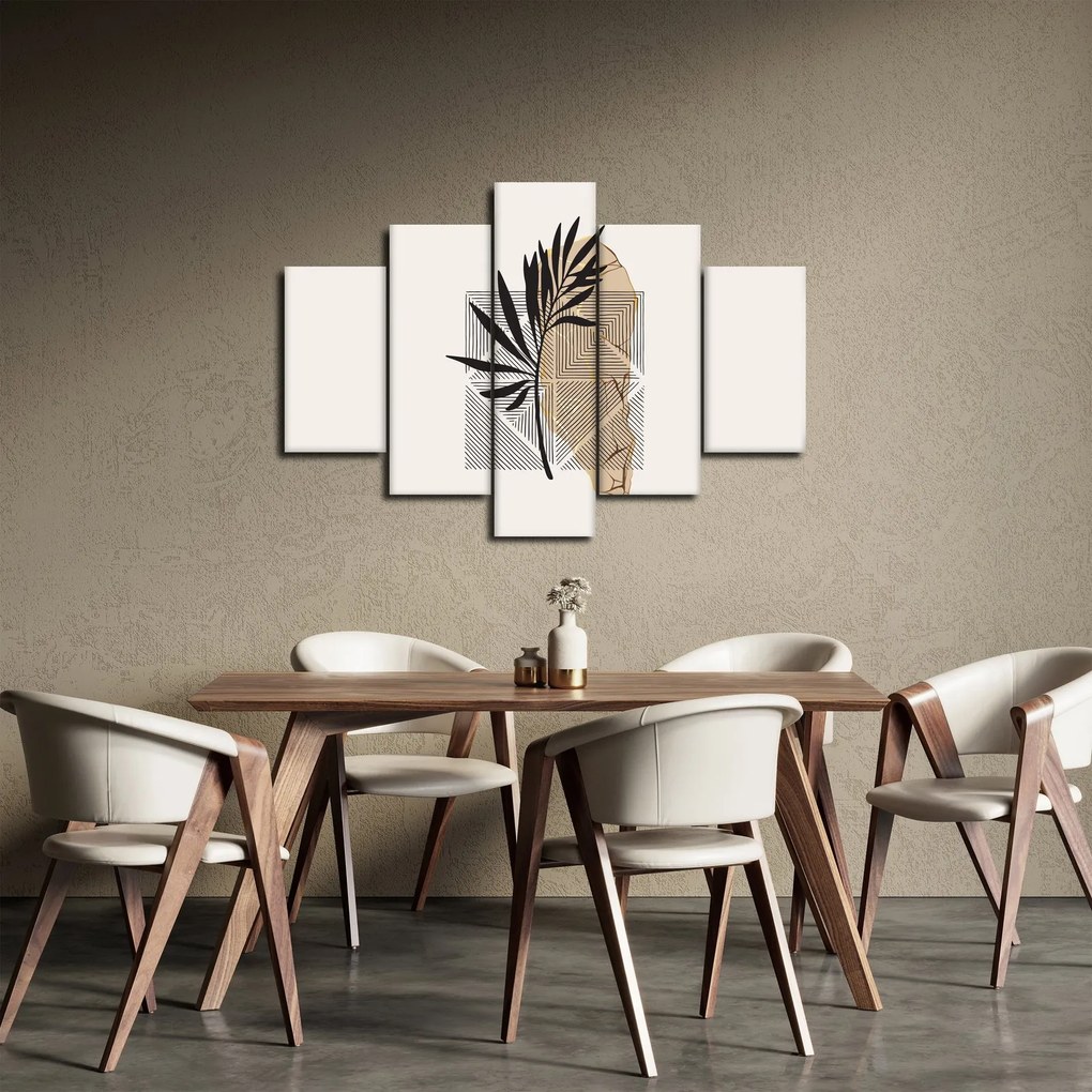 Tablou - Abstracție cu frunze tropicale N⁰1 (150x105 cm)