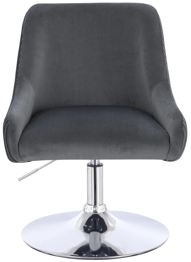 HR920N Scaun Grafit din Catifea cu Bază Cromata