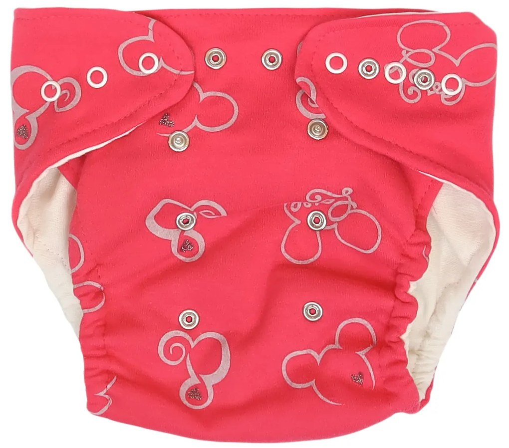 Mamatti Set scutece pânză EKO - chiloți + 2 x scutec, Șoarece, mărimea. 3 - 8 kg, roșu 5-14 kg