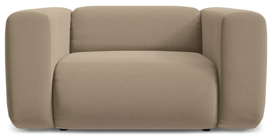 Fotoliu bej cu tapițerie din catifea Ekahi – Makamii