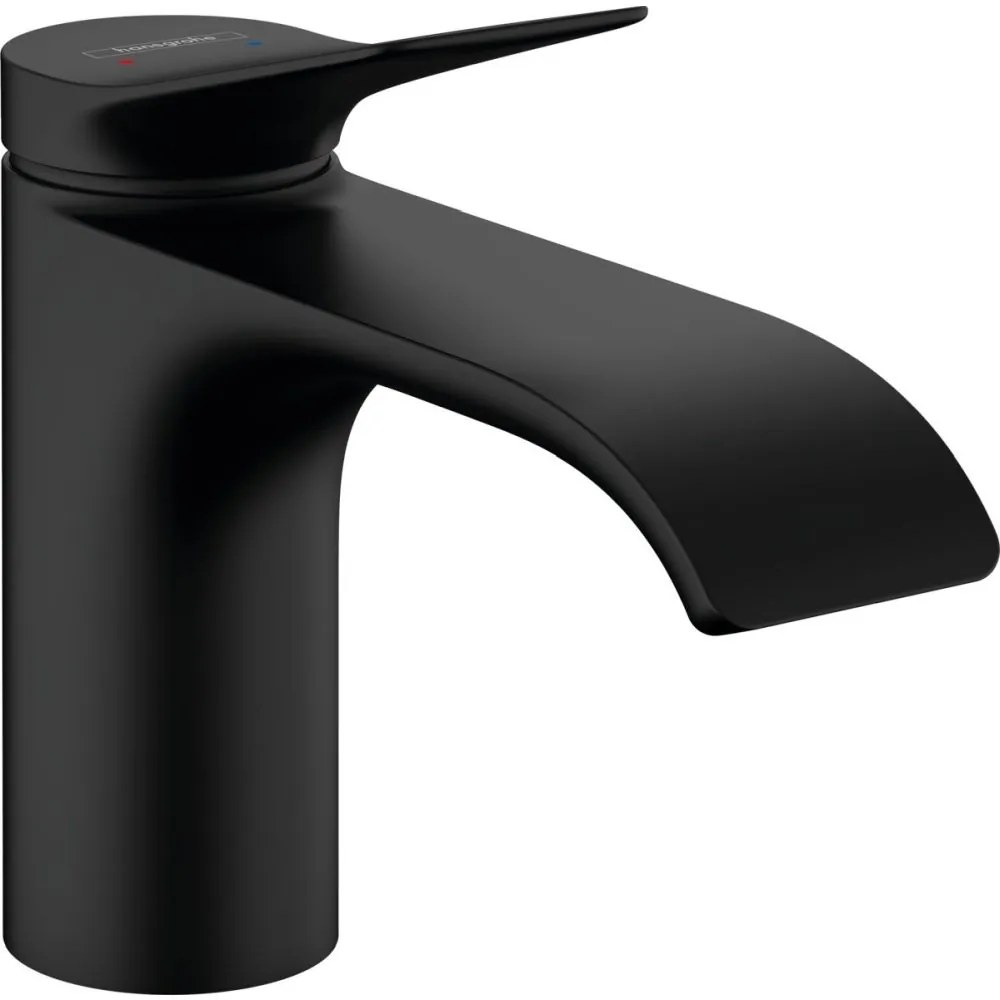 Baterie lavoar baie negru mat cu ventil inclus Hansgrohe Vivenis 80 Negru mat