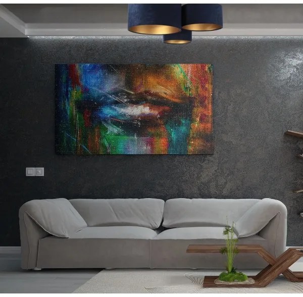 Plafonieră SPACE 3xE27/60W/230V albastru/auriu