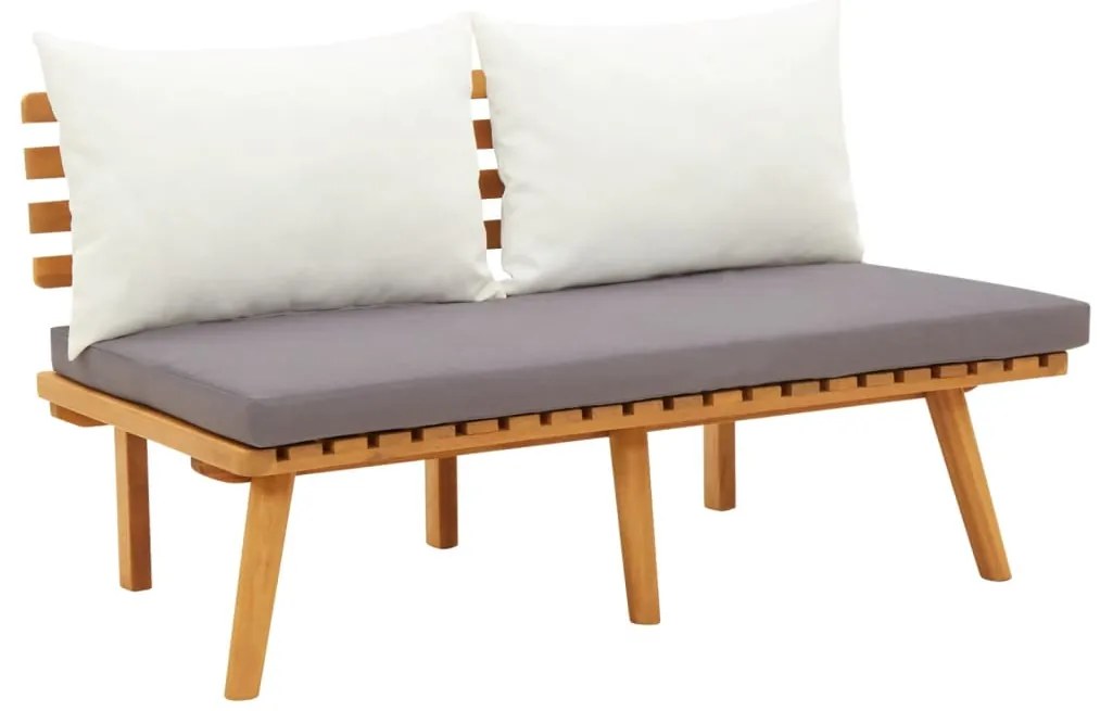 vidaXL Bancă de grădină cu perne, 115 cm, lemn masiv de acacia