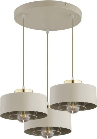 BRILAGI - Lustră suspendată pe cablu SPRING 3xE27/60W/230V bej/auriu