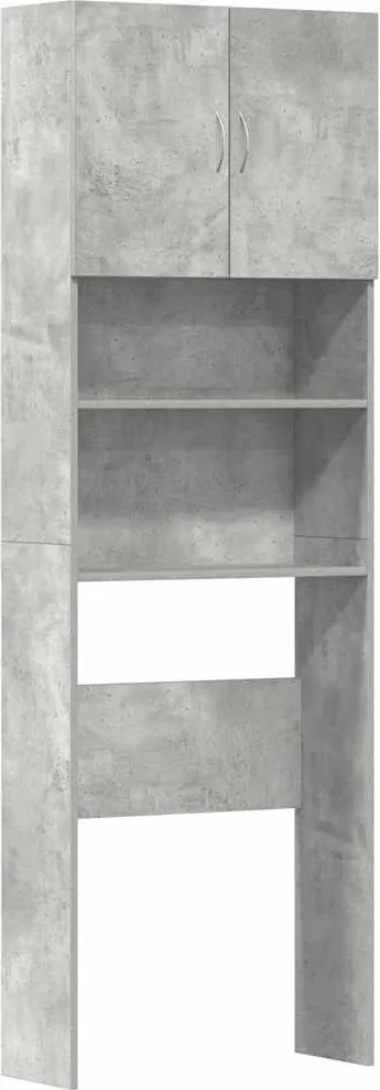 vidaXL Dulap pentru mașină de spălat, gri beton, lemn prelucrat