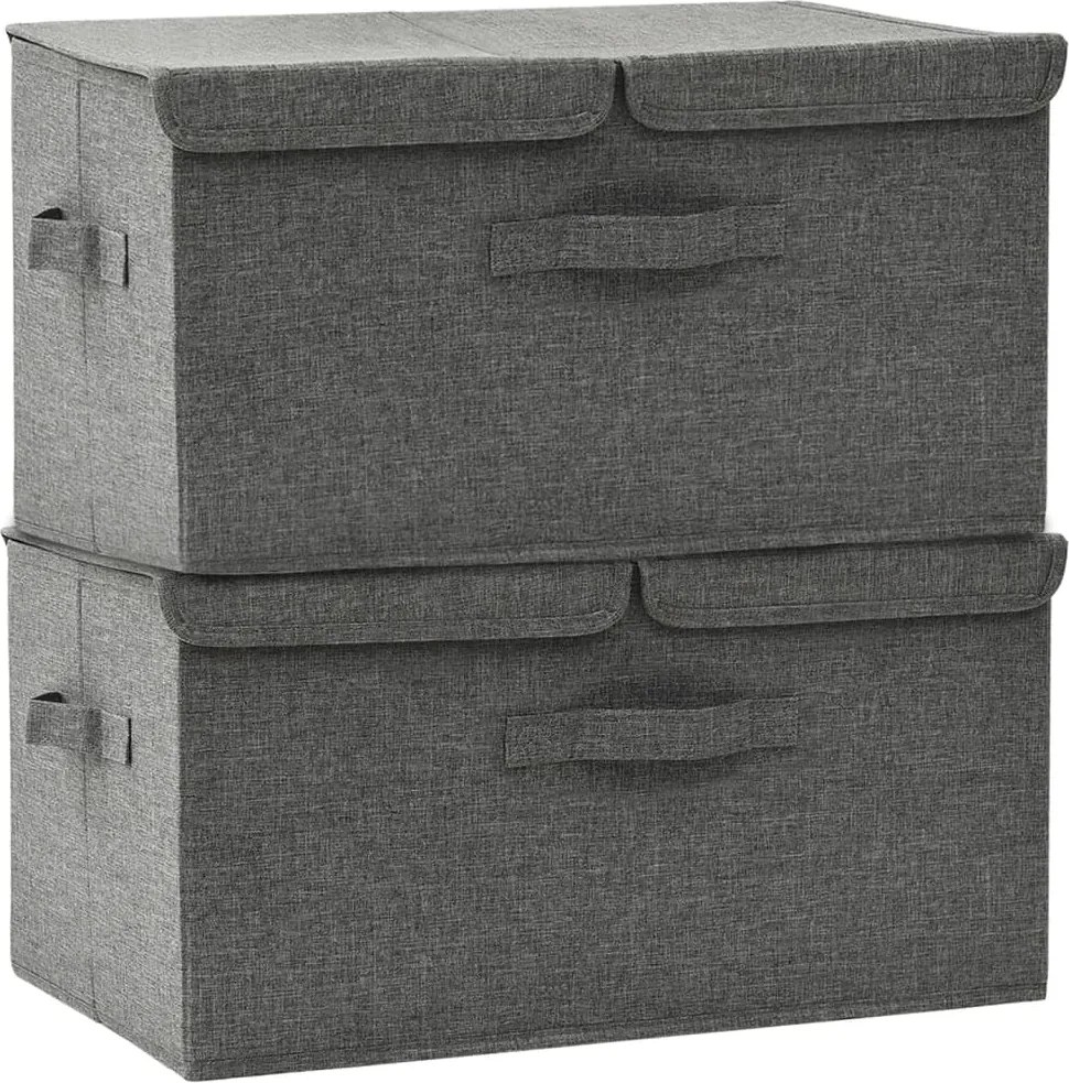 vidaXL Cutii de depozitare 2 buc. antracit 50x30x25 cm material textil