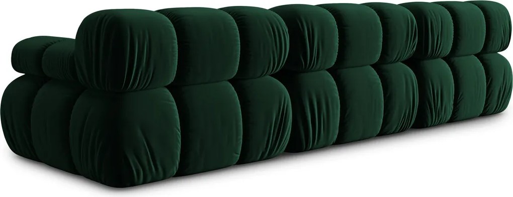 Canapea modulara 3 locuri, Bellis, Micadoni Home, BL, 282x94x70 cm, catifea, verde bottle