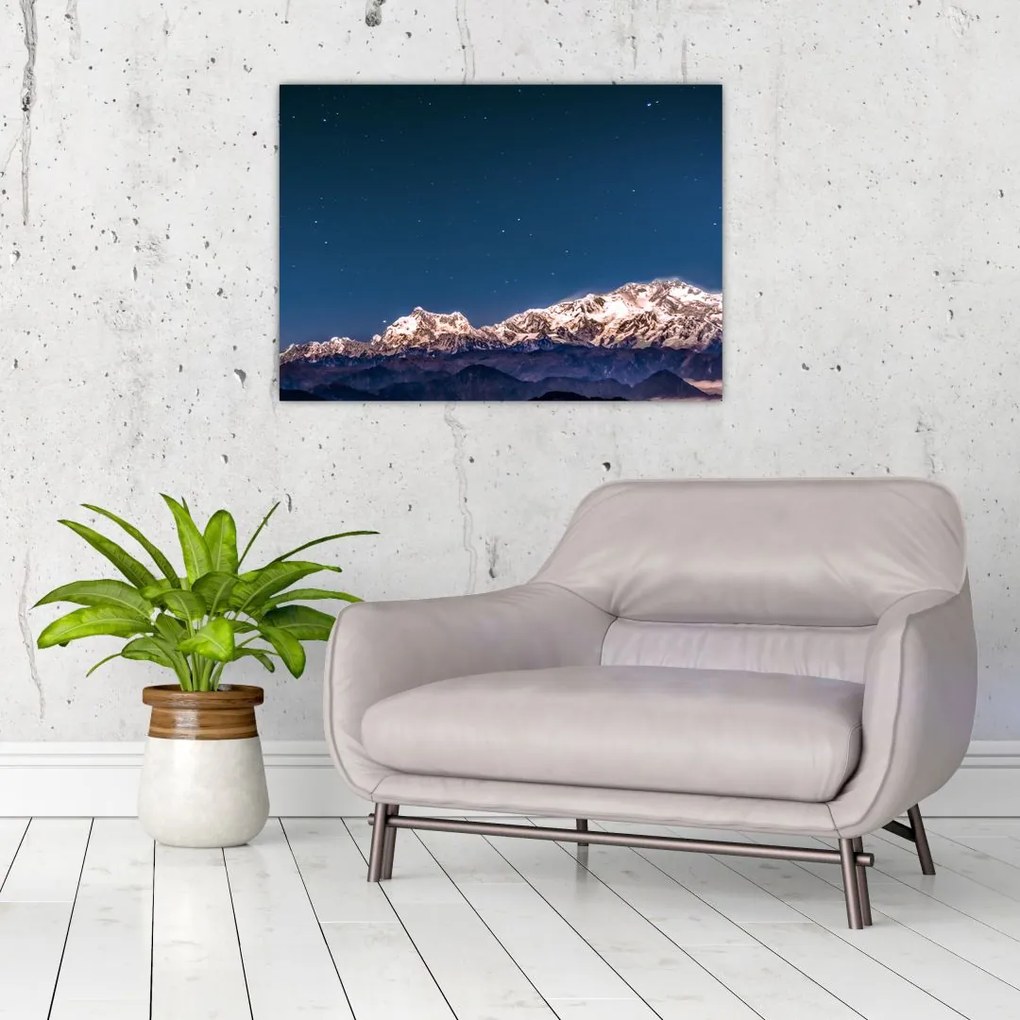 Tablou cu munți și cerul nocturn (70x50 cm)