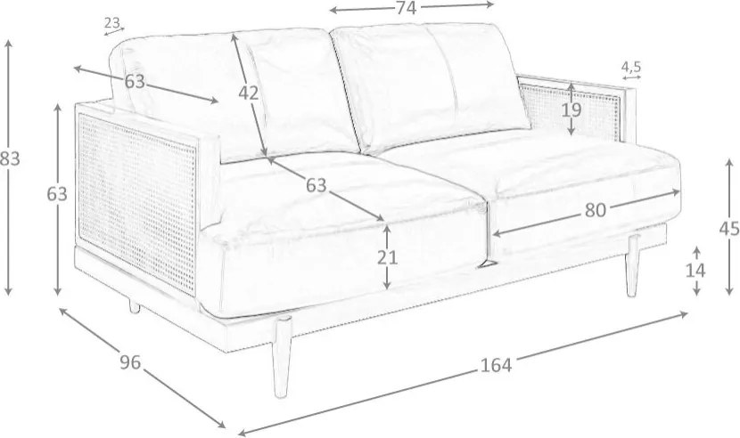 Canapea 2 locuri design elegant LUX Brown leather