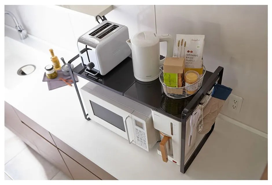 Raft de bucătărie, reglabil, YAMAZAKI Tower, negru