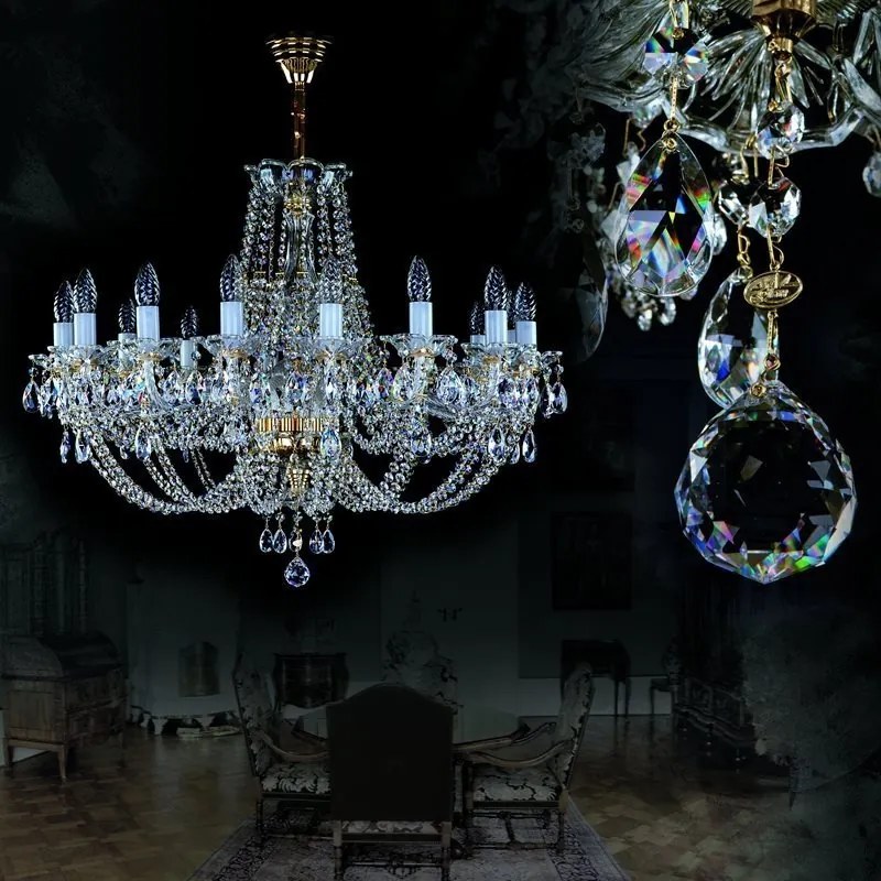 Candelabru Cristal Bohemia Exclusive 16 brate, diam. 86cm GWYNETH XVI CE