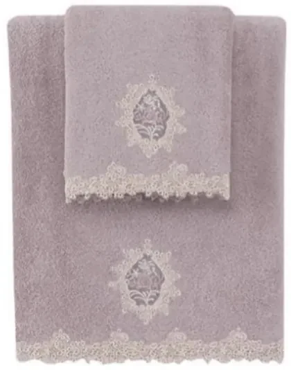 Prosop DESTAN cu dantela 50x100cm Violet / Liliac