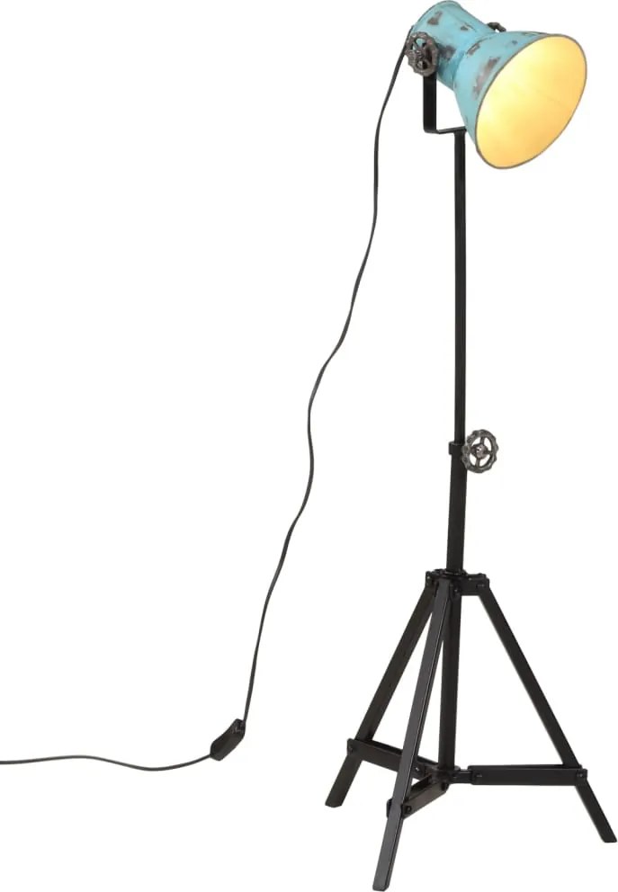 vidaXL Lampă de podea, 25 W, albastru uzat, 35x35x65/95 cm, E27