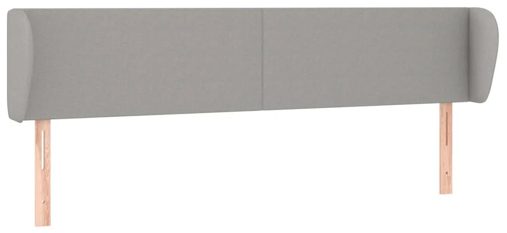 vidaXL Tăblie de pat cu aripioare gri deschis 183x23x78/88 cm textil
