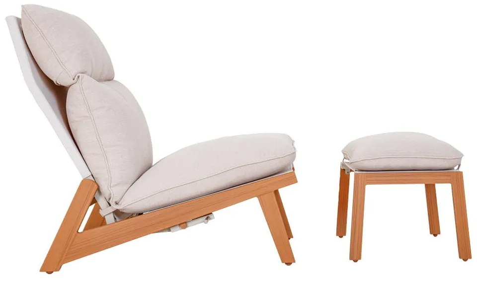 KALEM șezlong de grădină cu suport pentru picioare