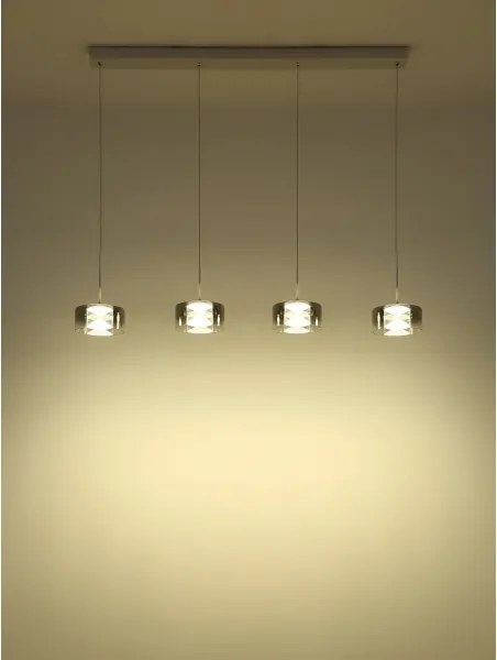 Globo 16024-4WR - Lustra suspendată pe cablu BELINDA LED/24W/230V alb/fumuriu