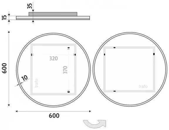 NIMCO ZP 26000R - Oglindă rotundă de baie cu iluminare LED integrată, 6500K, Ø 60 cm, IP44