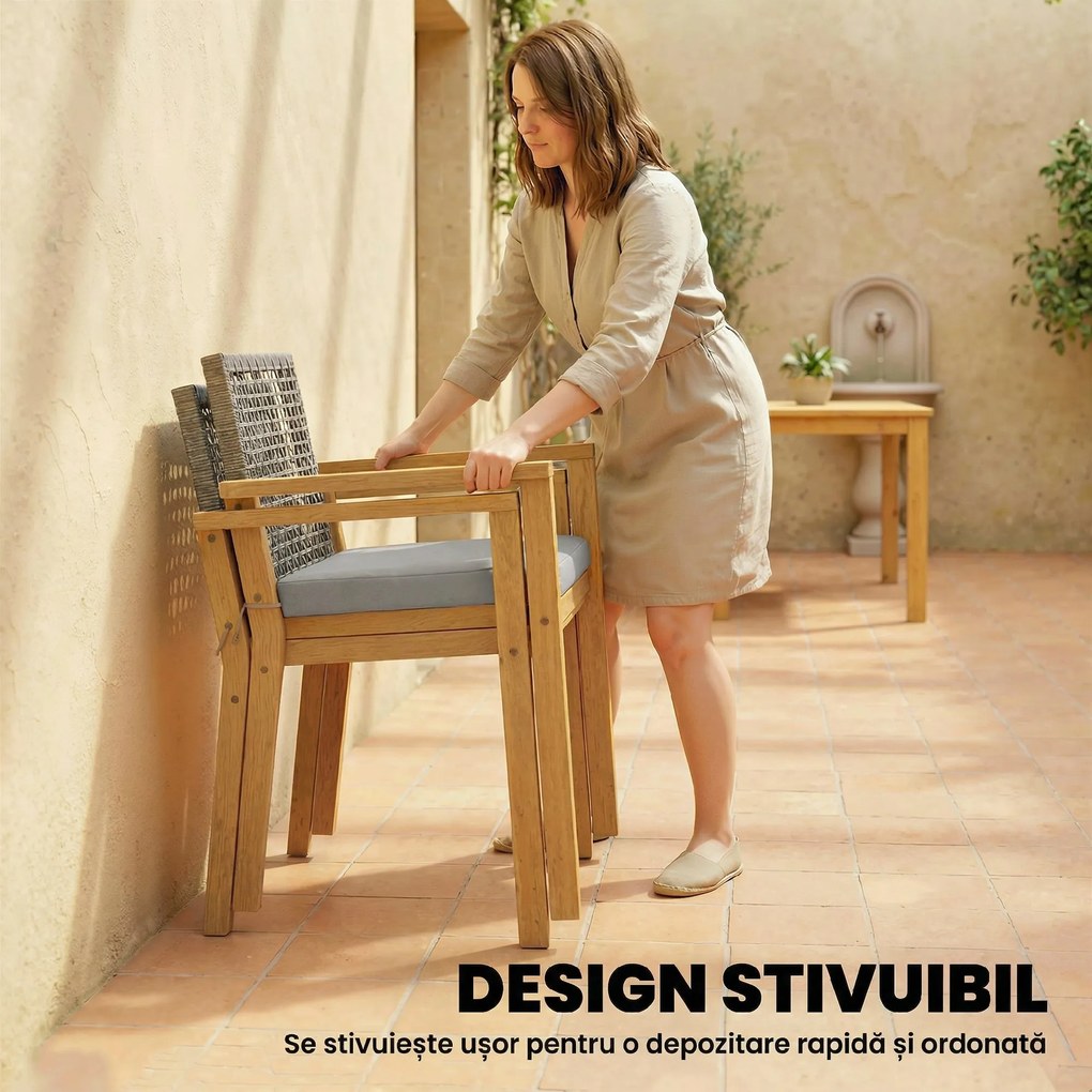 Outsunny scaune set exterior casă de vară bănci confortabile pereche relaxare | Aosom Romania