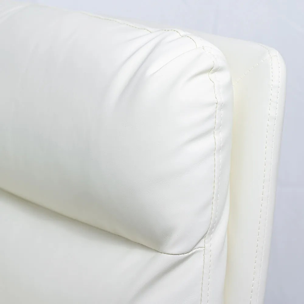 Scaun de relaxare crem REL 407 din piele ecologică cu balans și reglaj pe înălțime