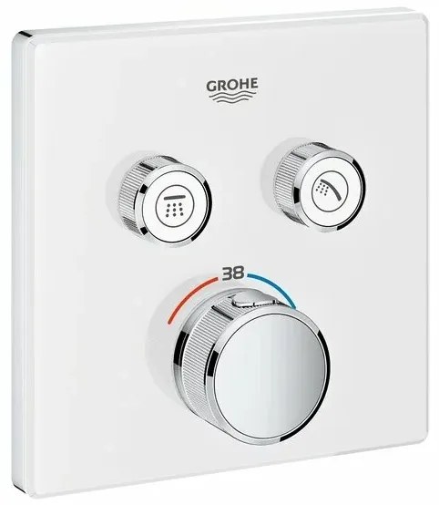 Baterie dus alba Grohe Grohtherm SmartControl patrata termostatica