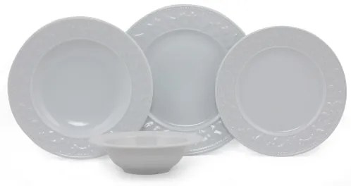 Set de veselă, 24 piese, porțelan alb