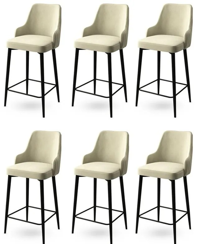 Set de scaune de bar Enox Cream, 6 buc.