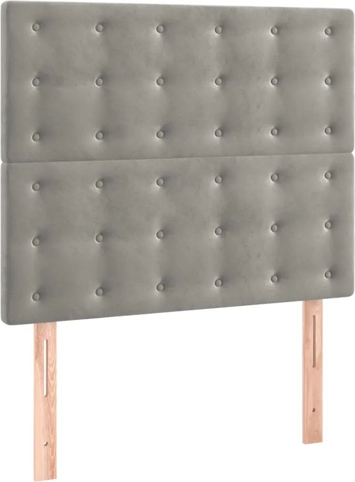vidaXL Tăblie de pat gri deschis 80x5x118/128 cm catifea