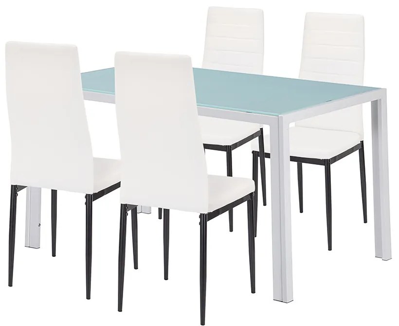 Mabel 4+1 set de sufragerie alb-negru