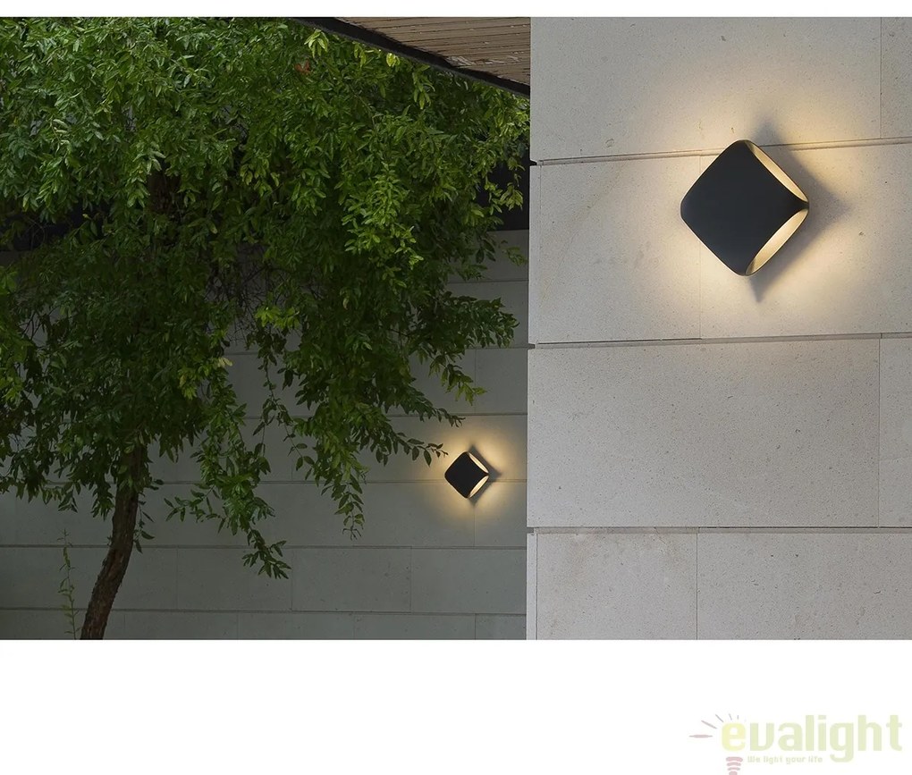 Aplica de perete exterior BU-OH LED gri IP65 71212